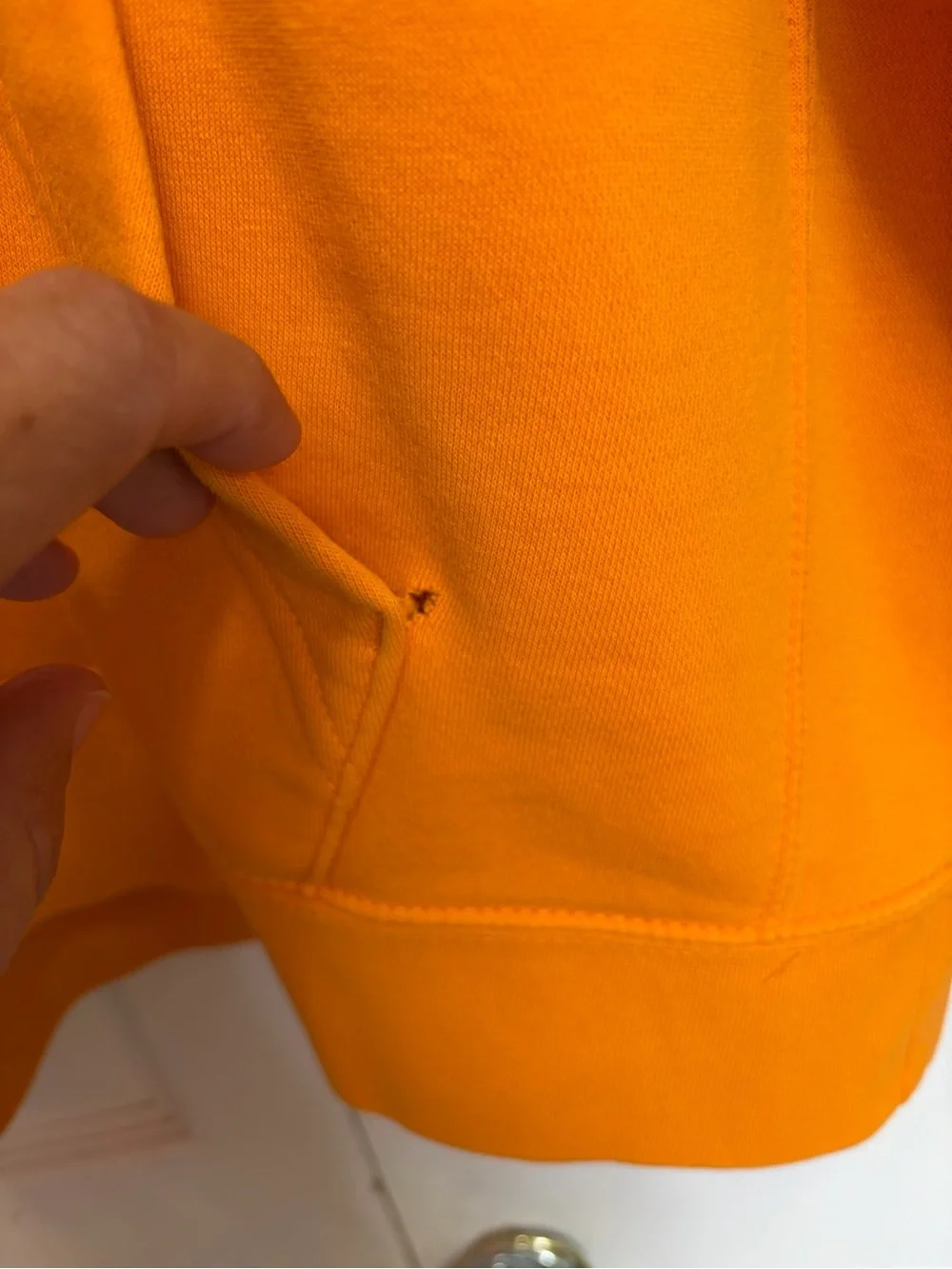Nike Air Orange Pullover Sweatshirt Hoodie White Logo Mens XL used